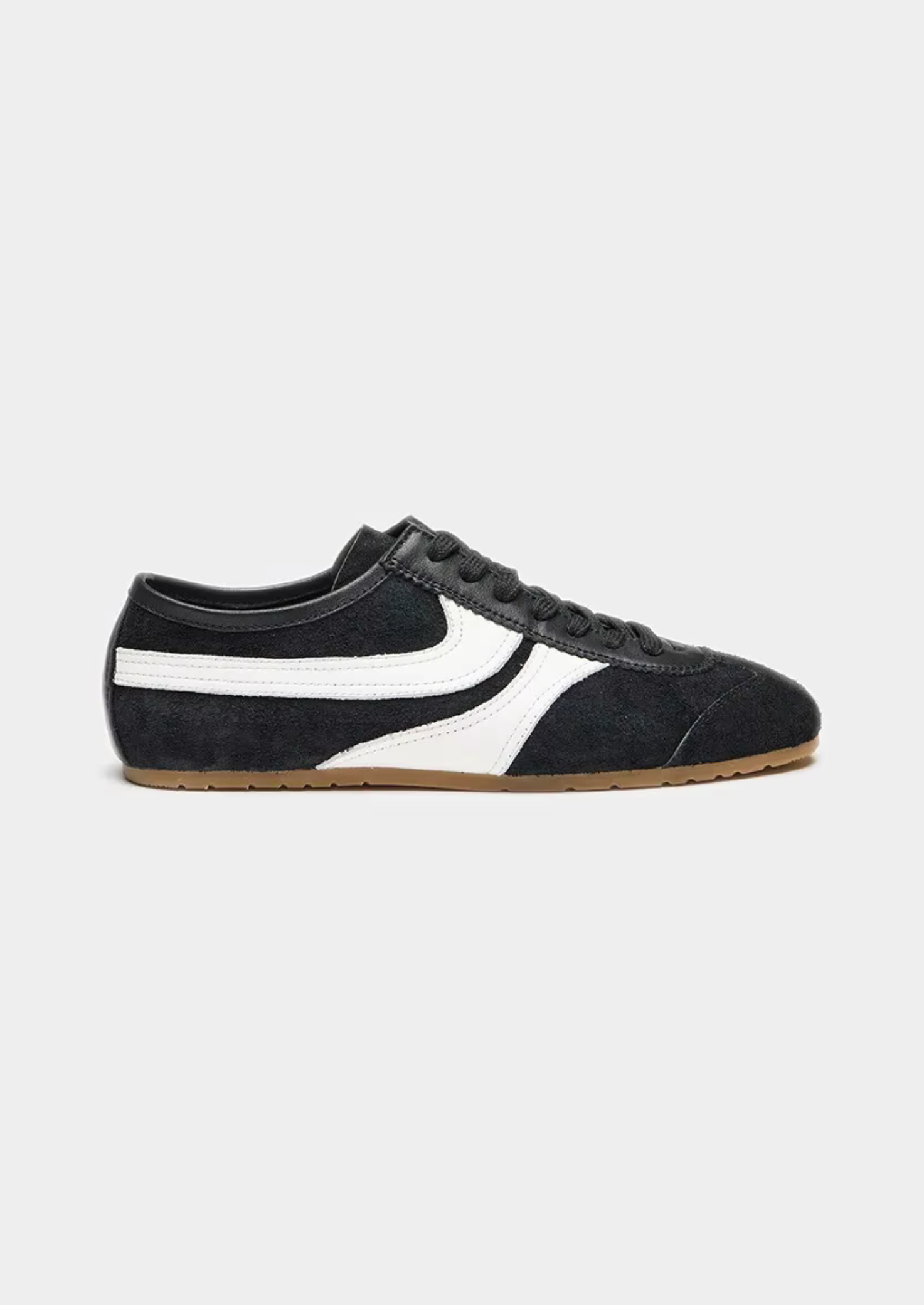 BLACK RETRO TWO-TONE SUEDE RUNNER